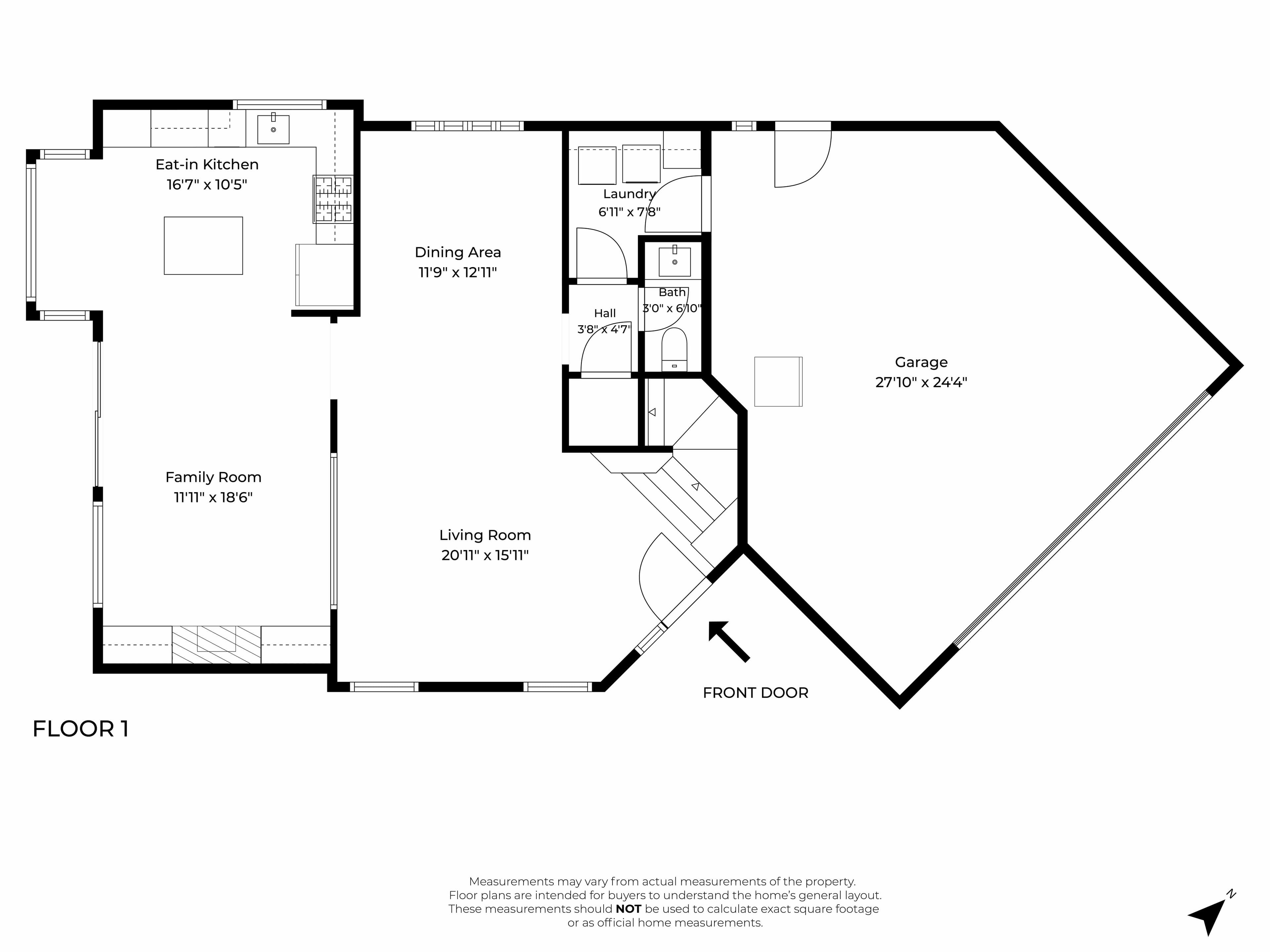 Floor plan of 1049 Feather Circle, main level.